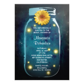 Fireflies & Mason Jar Whimsical Bridal Shower Invite