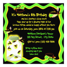 Firefly Frolic Birthday Invitation