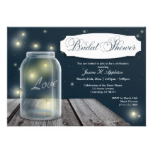 Firefly Mason Jar Bridal Shower Invitations
