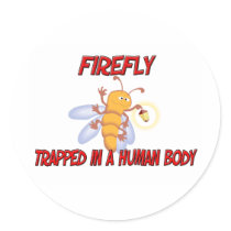 Firefly trapped in a human body stickers