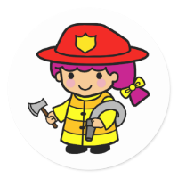 Firegirl Round Sticker