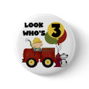 Fireman 3rd Birthday T-shirts and Gifts buttons by kids_birthdays Fireman 3rd Birthday T-shirts and Gifts buttons