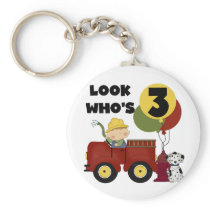 Fireman 3rd Birthday T-shirts and Gifts Key Chains