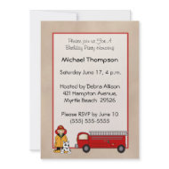 Fireman Birthday Invitation invitation