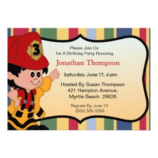 Fireman Birthday Invitations