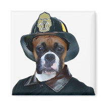 Fireman boxer dog magnet by ritmoboxer Fireman boxer dog magnet