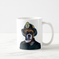 Fireman Boxer Dog Mug