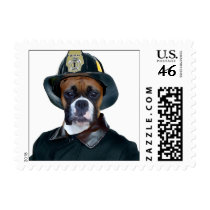 Fireman boxer dog small postage
