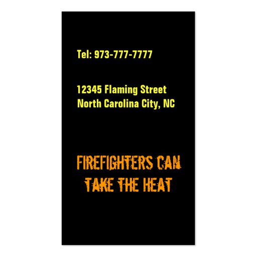 Fireman business cards (back side)