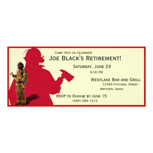 Fireman Custom Retirement Party Invitations