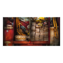 Fireman - Fire equipment Photo Card Template
