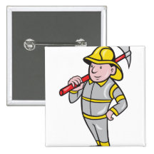 Fireman Firefighter Emergency Worker Pinback Button