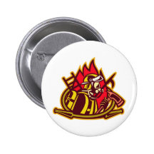fireman firefighter fighting fire retro pins