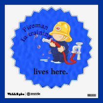 Fireman in training wall decals