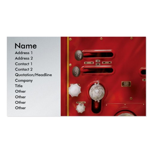 Fireman - Lever's and Valves Business Card Templates