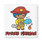 square_magnet - A cute cartoon fireman dude to express a future fireman ambition.