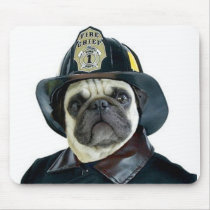 Fireman Pug mousepad