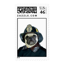 Fireman pug postage