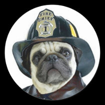 Fireman Pug stickers stickers