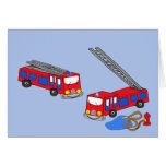 Fireman’s Red Fire Trucks Greeting Cards