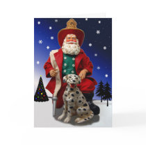 Fireman Santa w/ Dalmation Holiday Card by BuffaloK Fireman Santa w/ Dalmation Holiday Card