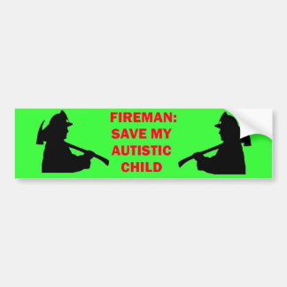 child bumper autistic sticker fireman safety fire stickers car zazzle