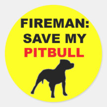 Fireman Save My Pitbull Stickers