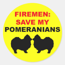 Fireman Save My Pomeranians Stickers