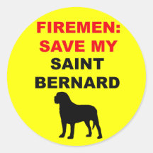 Fireman Save My Saint Bernard Sticker