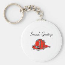 Fireman Seasons Greetings Key Chains
