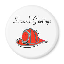 Fireman Seasons Greetings magnets by TeeZazzle Fireman Seasons Greetings magnets