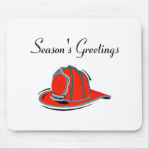 Fireman Seasons Greetings mousepads