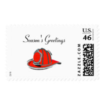Fireman Seasons Greetings postage