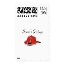 Fireman Seasons Greetings postage