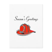Fireman Seasons Greetings postcards