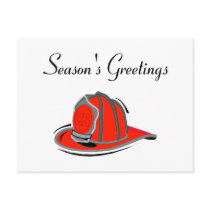 Fireman Seasons Greetings postcards