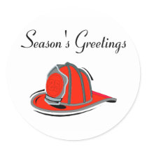 Fireman Seasons Greetings stickers