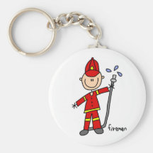 Fireman Stick Figure Key Chains