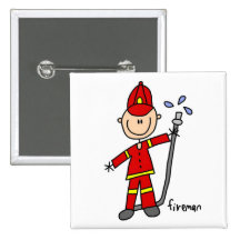 Fireman Stick Figure Pins