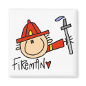Fireman Tshirts and Gifts magnets by stick_figures Fireman Tshirts and Gifts magnets