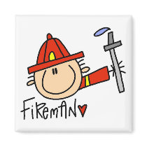 Fireman Tshirts and Gifts magnets by stick_figures Fireman Tshirts and Gifts magnets