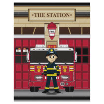 Fireman with Fire Engine Flyer