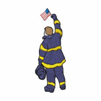 Fireman with Flag embroidered shirts