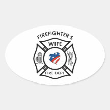 Fireman Wives USA Oval Stickers