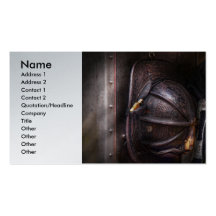 Fireman - Worn and used Business Card Template