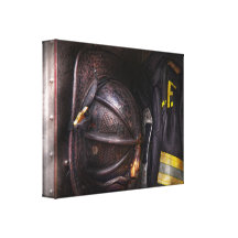 Fireman - Worn and used Stretched Canvas Print