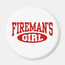 Fireman's Girl Fridge Magnet