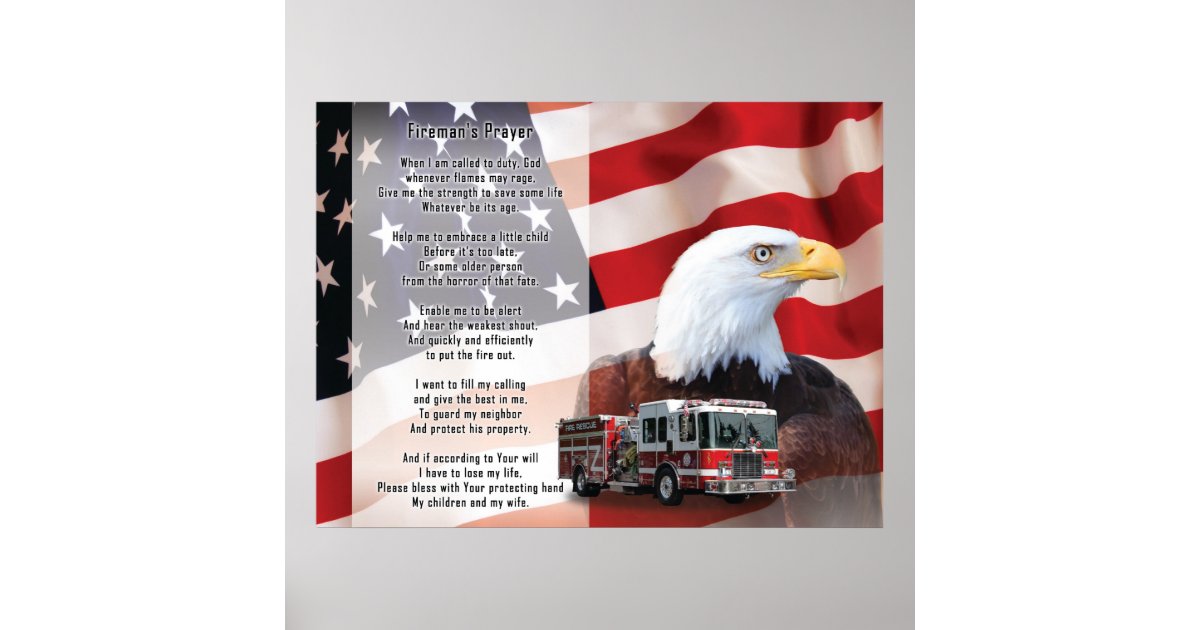 Fireman's Prayer Poster | Zazzle