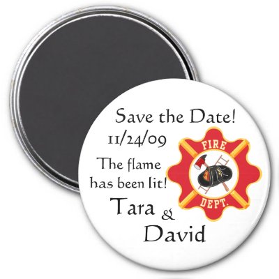 Fireman&#39;s Save the Date! Magnet