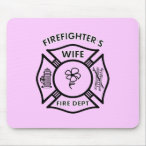 Fireman's Wife t-shirts, mousepads, stickers, decals and jewelry with fire dept logos